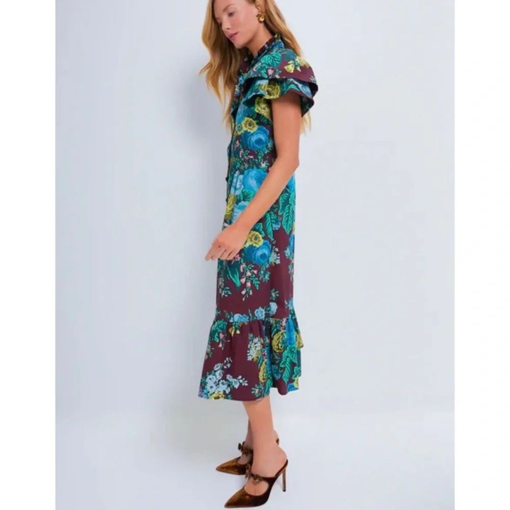 TUCKERNUCK Oxblood Verdant Floral Alice midi  Dress NEW - Picture 7 of 13